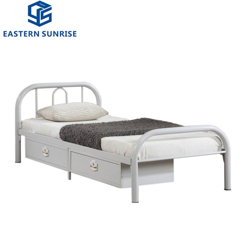 a Single Metal Bed for The Children′s Bedroom