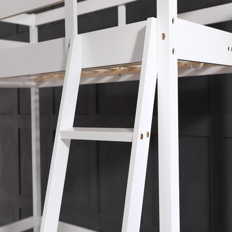 Modern Simple Family Bedroom Furniture Solid Wood Double High Foot Bed