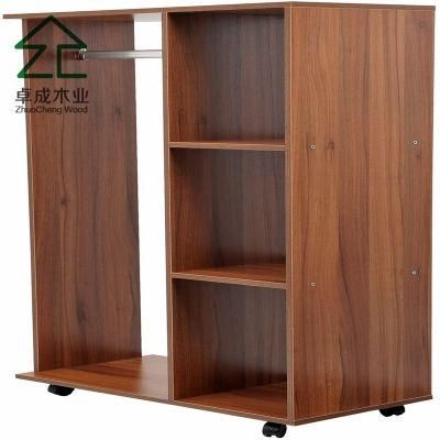 Oak Color MFC Materials Easy to Move Wardrobe Without Door