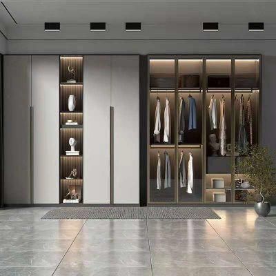 Modern Minimalist Style Wardrobe Glass Door Wardrobe