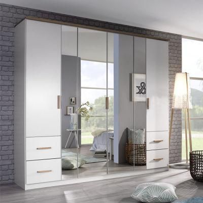 Wholesale Assembled White Lacquer Bedroom 4 Door Wardrobe