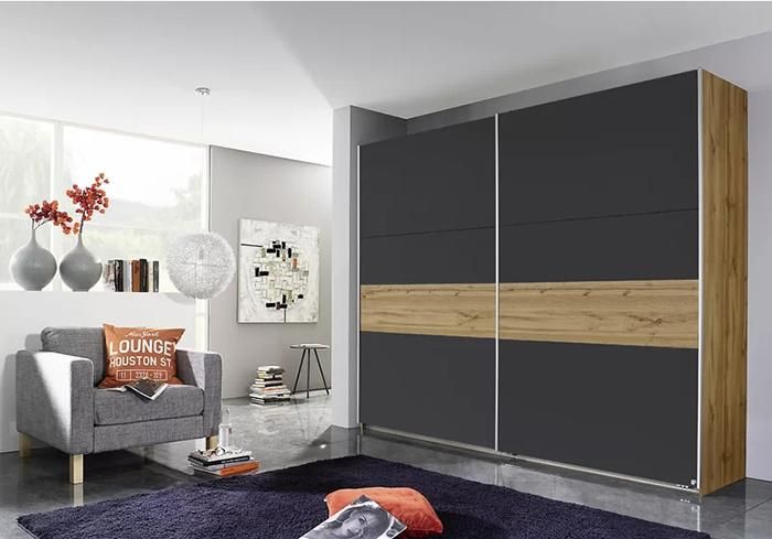 Hot Sales Furniture New Modern Wooden Sliding Door Wardrobe (HF-WF07081)