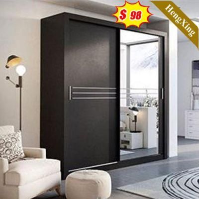 New Design Wooden Wardrobe with Mirror Sliding Door for Bedroom Furniture Design