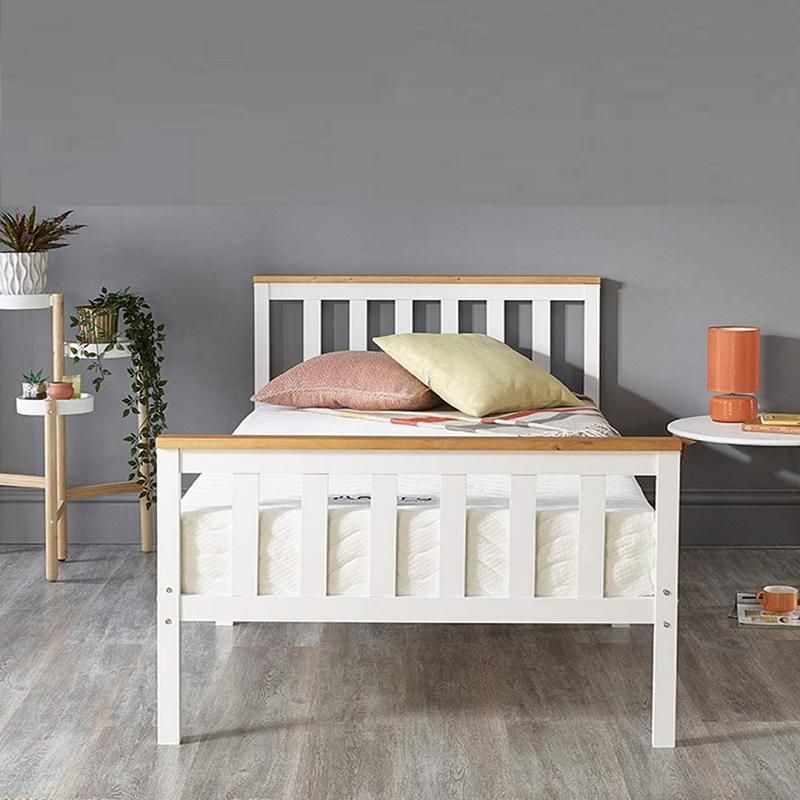 Morden Furniture Small Package Volume Solid Pine White Single Student Bed