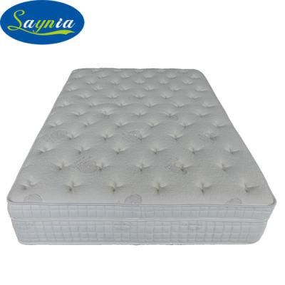 China Factory High Quality 5 Star Hotel Bedroom Latex Foam Double Pillow Top Bonnell Spring Bed Mattress