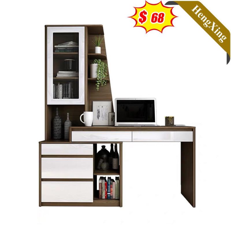 Creative Design White Color Home Furniture Wooden Integrated Bedroom Computer Desk Storage Table