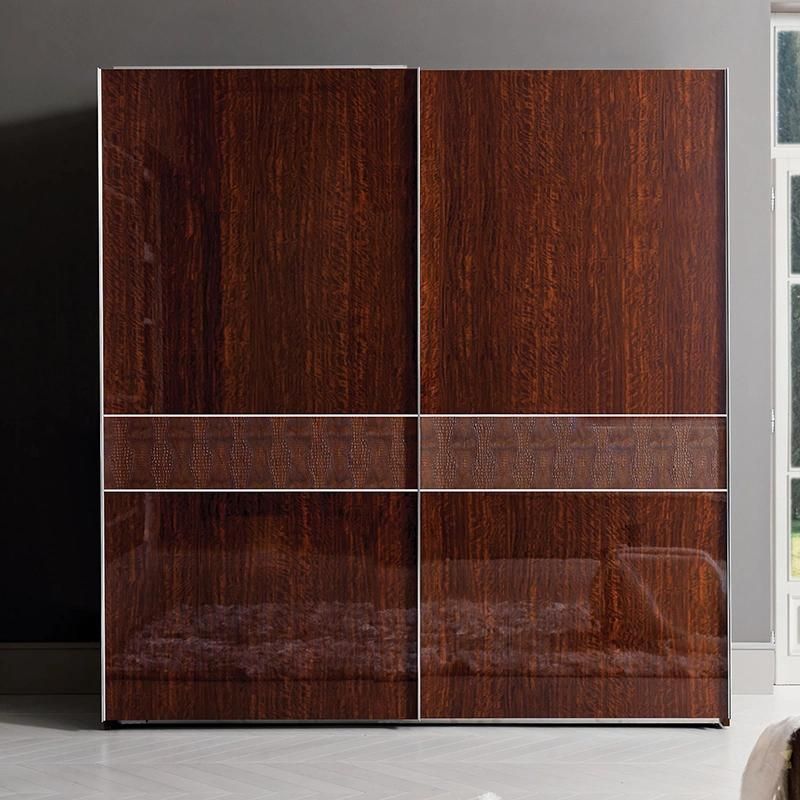 2021 New Design Furniture 20dd006 Glossy Melamine Wardrobe