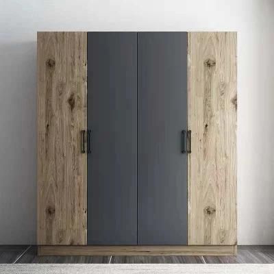 Modern Color Matching Bedroom 4-Door Combination Wardrobe