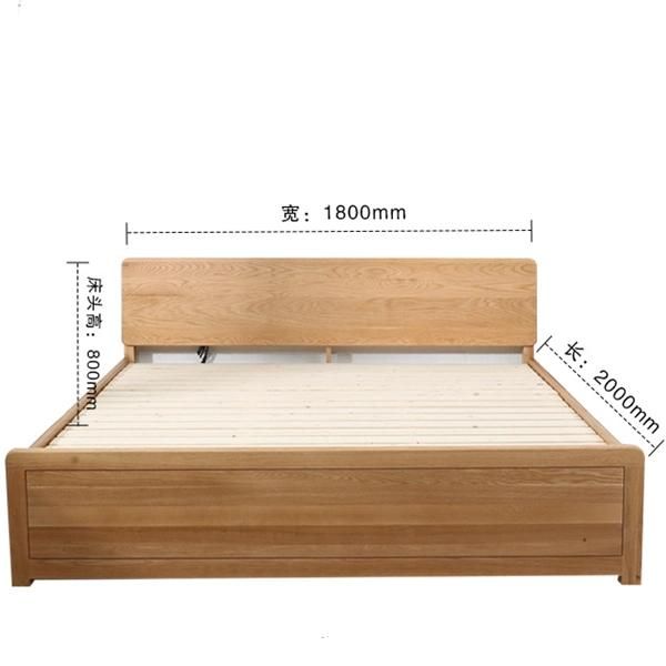 High Box Bed Solid Wood Double Bed Storage Bed