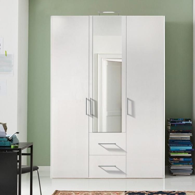 Luxury Bedroom White Wardrobe with Mirror