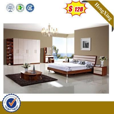 Chinese Factory Adult Double Queen Bed Wooden Bedroom Furniture Set Bed