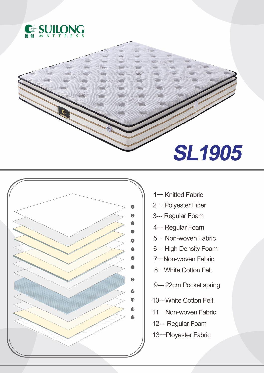 Comfortable Mattress Home Mattress Pillow Top Pocket Spring Mattress