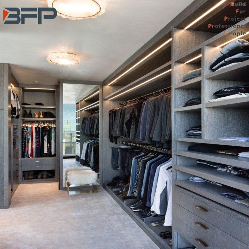 Luxury High End Design Affordable Price Melamine Faced Particleboard Walk in Wardrobe