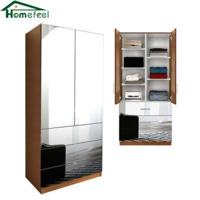 Bedroom Mirror Hinged Door Wardrobe Home Furniture Clothes Wardrobe Wholesale