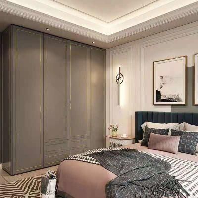 China Simple Modern Black Wooden Closet Wardrobe Designs