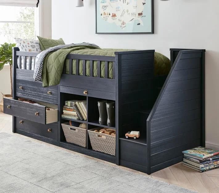 Navy Blue Platform Bed