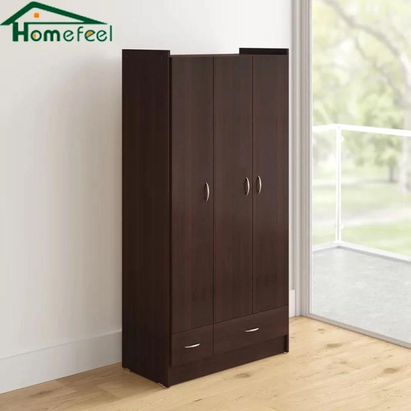 High Quality Wooden Modern Stylish Bedroom Brown Storage Wardrobe