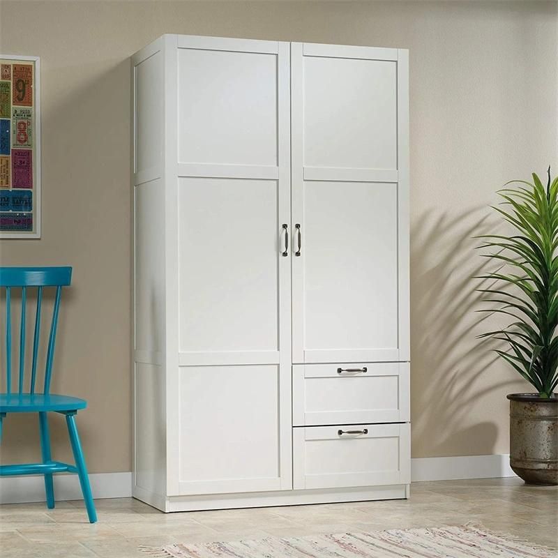 Large Storage Cabinet Wardrobe Soft White Finish