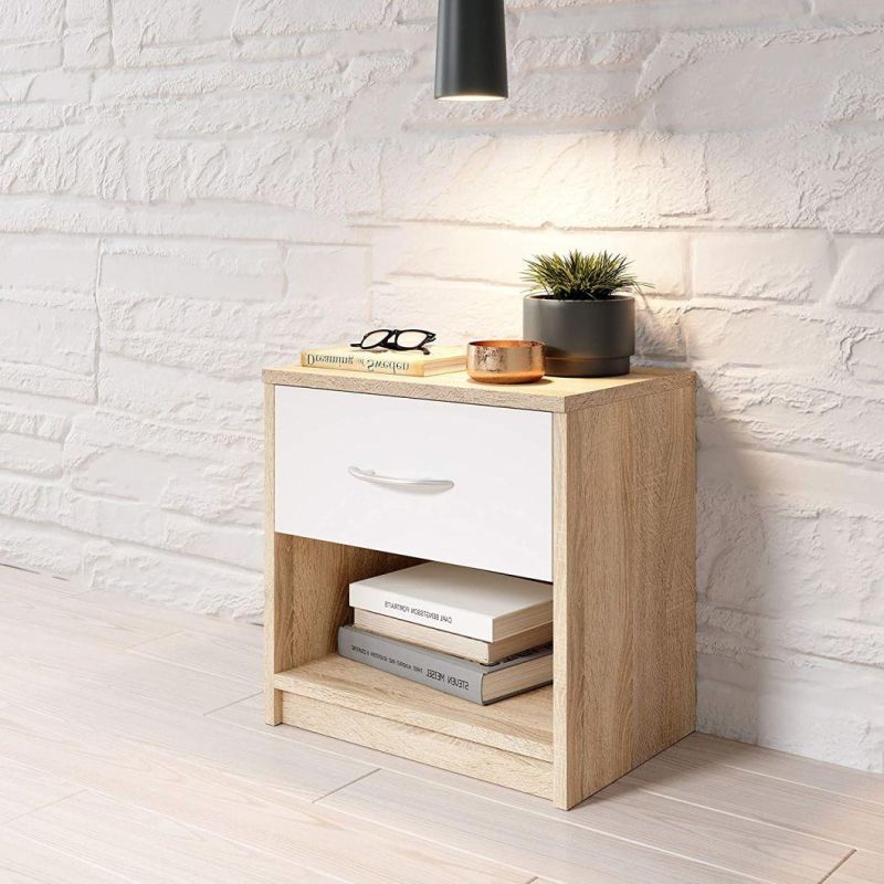 Solid Wood of Bedroom of Contemporary Household Furniture Receives Contracted Bedside Cabinet