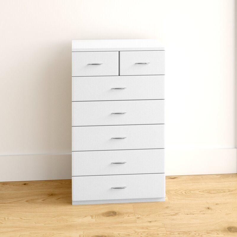 Wooden White Tallboy Chest Drawer Big Organizer Dresser Cabinet (HF-WF072421)