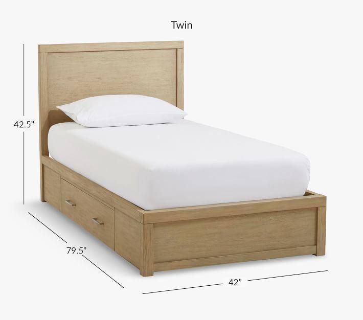 Solid Poplar Wood Beech Wood Storage Bed