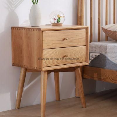 White Oak Storage Drawer Bedside Cabinet Nightstand Cabinet