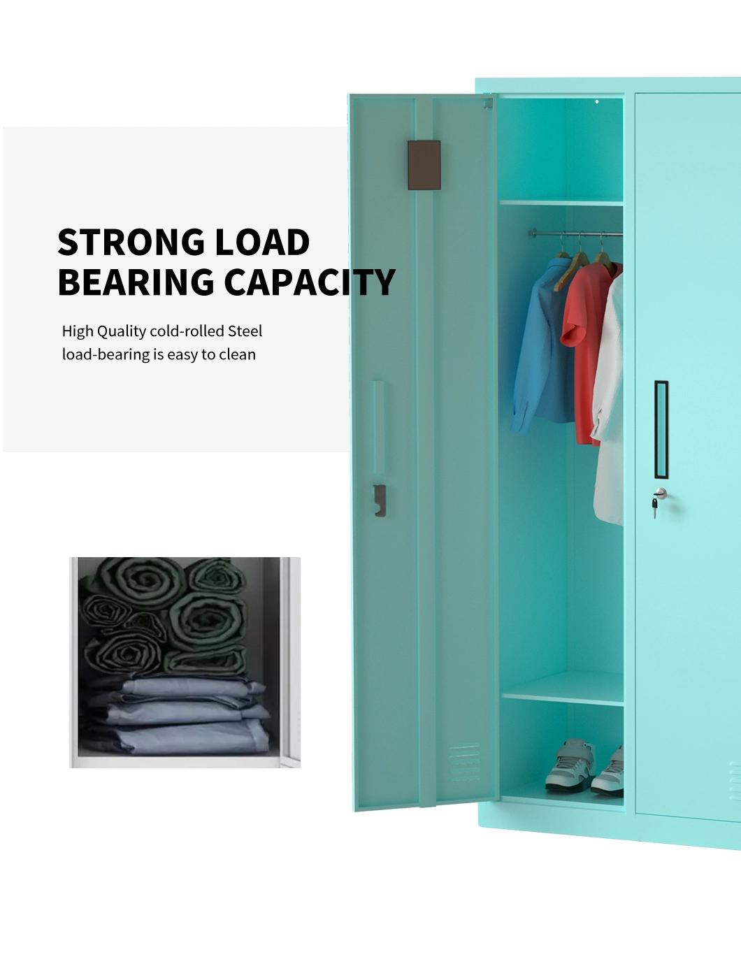 Bedroom Furniture White Clothes Storage Cabinet Metal Wardrobe Design