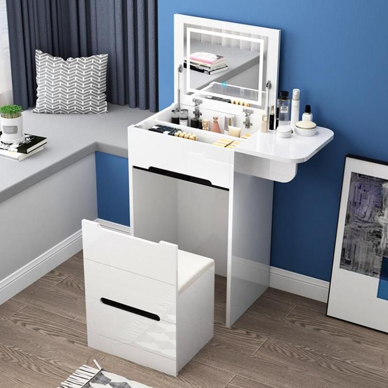 Nordic Net Red Dressing Table Bedroom Modern Minimalist Small Apartment Clamshell Small Dressing Table Mini Storage Cabinet 0014