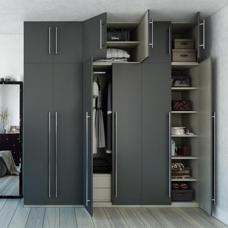 Cheap Wooden Cabinet Storage Wardrobes Furniture Design Custom Modern Bedroom Black Cloth Cupboard Wardrobe