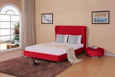 Huayang Full/ Double/ Queen/ King Size Crushed Velvet Material Bed Bedroom Bed