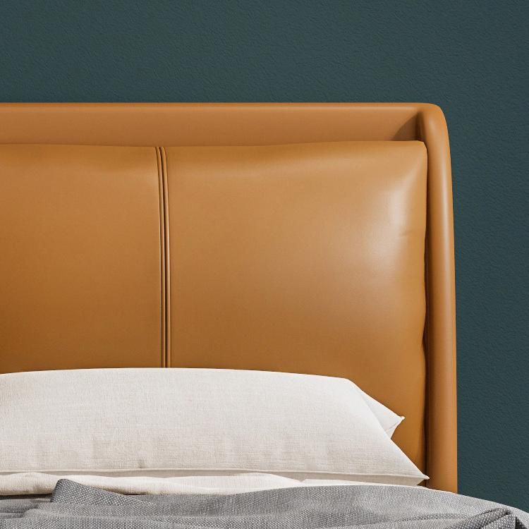 Italy Classic Design Modern Home Furniture Leather King Size Bed for Villa/Resort/Suite