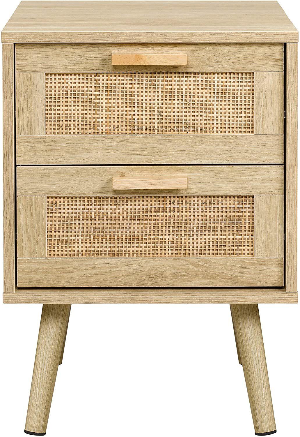 Hot Selling Rattan Bedside Table End Table Nightstand for Living Room Bedroom