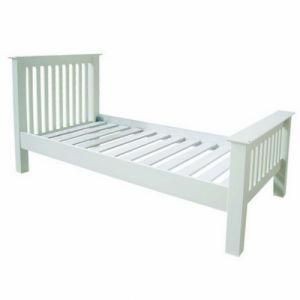 Pine King Size Bed, White Painted Single Bed Furniture