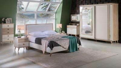 Nova Modern Simple Style White Bedroom Furniture King Size Upholstered Bed