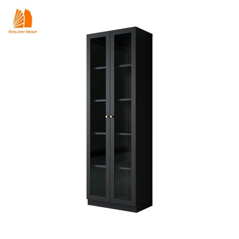 Black Color 2-Door Swing Cupboard Metal Cabinet