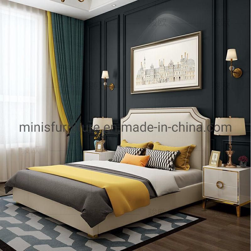 (MN-HB116) China Factory Furniture Comfortable Bedroom Fabric Bed