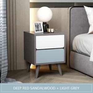 Hot Sale Wooden Bedside Table with 2-Tier Nightstand with a Drawer Corner End Table for Small Spaces