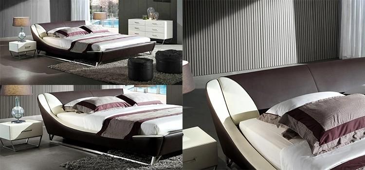 Wholesale Foshan Factory Concise Style King Size Bed Leather Bed for Home and Hotel Gc1622