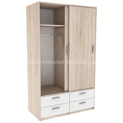 High Quality Wooden Home Bedroom Furniture Sliding Door Wardrobe Cabinet (HF-WB12)