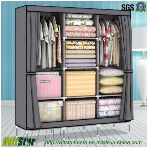 10-Tier Double Door Non-Woven Fabric Wardrobe (WS16-0091, for bedroom furniture)