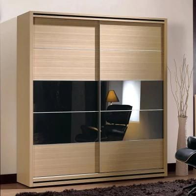 Bedroom Furniture Wooden Wardrobe 20DC003 Black Gloss Sliding Wardrobe