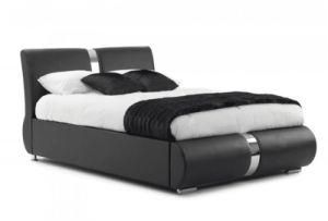 New Design Bonded Leather Bed with Metal Decoration