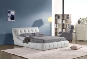 Fashion and Comfortable Leather Bed with Tufted Headboard