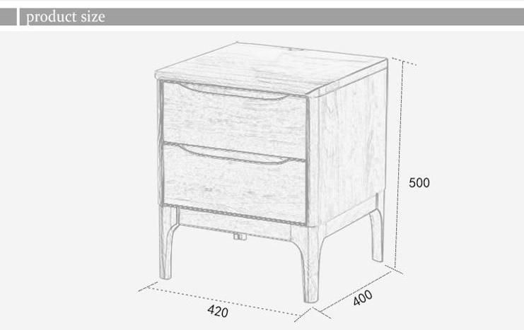 Furniture Modern Furniture Cabinet Home Furniture Bedroom Furniture Scandinavian Contemporary Modern Nordic Solid Oak Wood 2 Drawers Storage Bedside Table