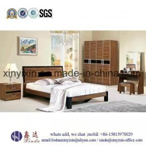 Modern Simple Double Bed Wood Bedroom Furniture (SH-003#)