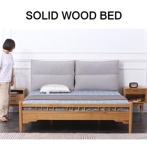 1.5, 1.8m Modern Solid Wood Double Bed Master Bedroom Furniture Bed