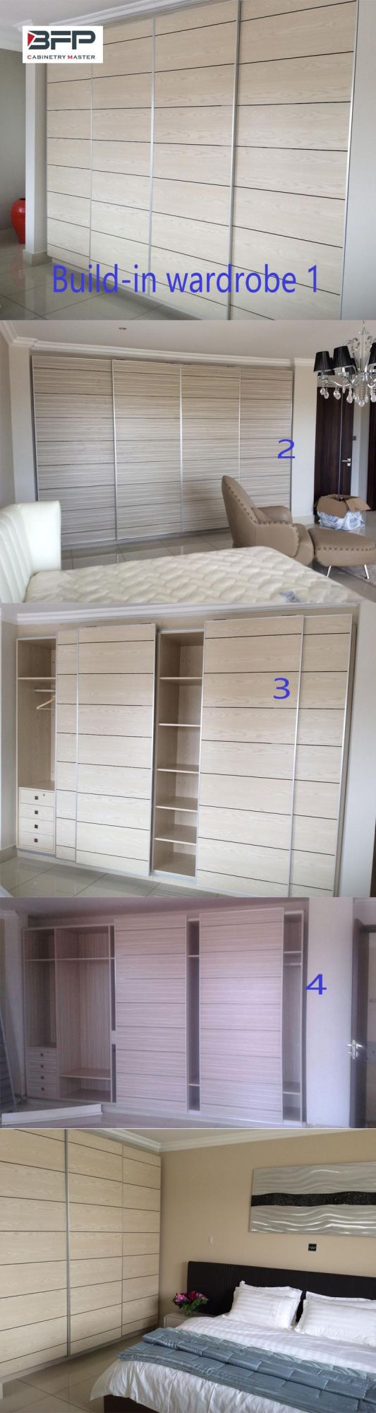 Build-in Melamine Wardrobe Bedroom Cabinet Wardrobe