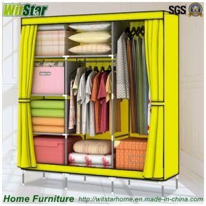 New 7-Tier Double Door Non-Woven Fabric Wardrobe (WS16-0093, for bedroom furniture)