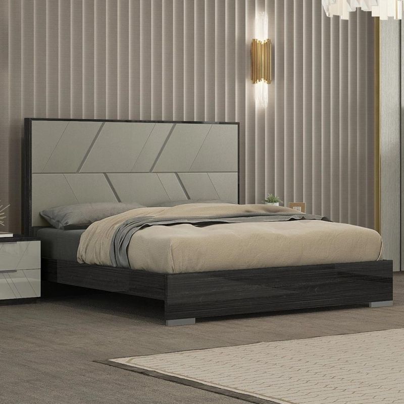Nova Modern Bedroom Set in Grey Lacquer Finish Bedroom Series