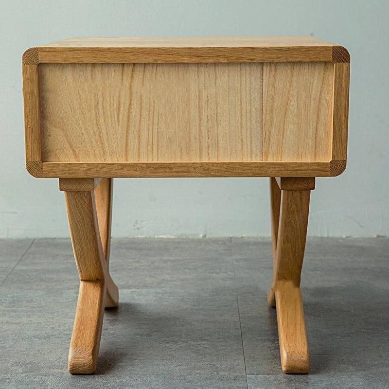 Modern Minimalist Creative Home White Oak Solid Wood Nightstand 0256